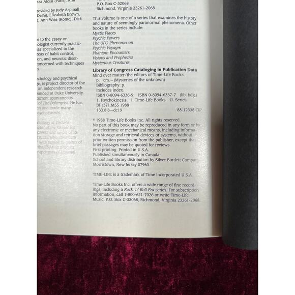 Vintage Coffee Table Book Time Life Mysteries Of The Unknown Mind Over Matter - Picture 4 of 4